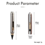 Titanium Alloy Mini Push-Pull Portable Eternal Pencil with Replaceable Tip, Compact Keychain Writing Tool for Travel, Office, and Everyday On-the-Go Note Taking (Silver)
