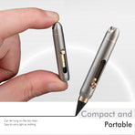 Titanium Alloy Mini Push-Pull Portable Eternal Pencil with Replaceable Tip, Compact Keychain Writing Tool for Travel, Office, and Everyday On-the-Go Note Taking (Silver)