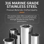 Telescoping Marine Ladder with 316 Stainless Steel Frame and Anti-Slip Steps for Boats, Yachts, Docks, and Watercraft Boarding (4-Step)
