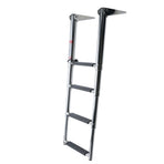 Telescoping Marine Ladder with 316 Stainless Steel Frame and Anti-Slip Steps for Boats, Yachts, Docks, and Watercraft Boarding (4-Step)
