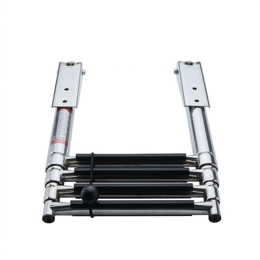 Telescoping Marine Ladder with 316 Stainless Steel Frame and Anti-Slip Steps for Boats, Yachts, Docks, and Watercraft Boarding (4-Step)
