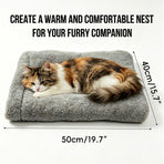 Heated Pet Bed with USB Power, Foldable Cat Dog Sleeping Bag with Soft Fleece, Adjustable Temperature Control and Timer, Ideal for Travel and Home Use (Grey)