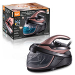 Split-Type Electric Steam Iron with Ceramic Soleplate and 1.5L Water Tank for Home Garment Steaming and Vertical Ironing of Silk Wool and Delicate Fabrics (RoseGold)