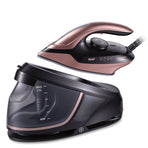 Split-Type Electric Steam Iron with Ceramic Soleplate and 1.5L Water Tank for Home Garment Steaming and Vertical Ironing of Silk Wool and Delicate Fabrics (RoseGold)