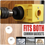 Door Lock and Latch Installation Tool Kit with Hole Saw, Mortise Template and Chisel Guide for Wooden Door Hardware Fitting and Precise Drilling Alignment (Yellow)
