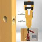 Door Lock and Latch Installation Tool Kit with Hole Saw, Mortise Template and Chisel Guide for Wooden Door Hardware Fitting and Precise Drilling Alignment (Yellow)