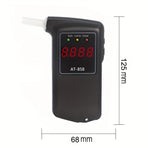 Black AT-858 Breathalyzer Alcohol Detection BAC Tester Portable Breathalyzer LED