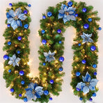 Christmas Garland 2 Piece Set 2.7m Garland Garland With Lights Christmas Home - Pink - Size 270cm