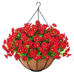 Artificial Petunia Hanging Flower Arrangement Red White Blue Flowers Outdoor - Multi-color - Size 1