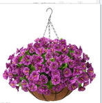 Artificial Petunia Hanging Flower Arrangement Red White Blue Flowers Outdoor - Multi-color - Size 13