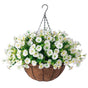 Artificial Petunia Hanging Flower Arrangement Red White Blue Flowers Outdoor - Multi-color - Size 3