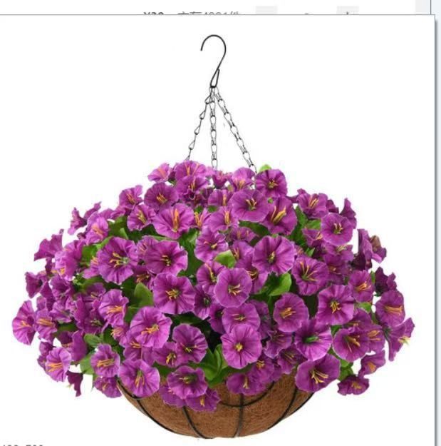 Artificial Petunia Hanging Flower Arrangement Red White Blue Flowers Outdoor - Multi-color - Size 3