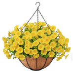 Artificial Petunia Hanging Flower Arrangement Red White Blue Flowers Outdoor - Multi-color - Size 6
