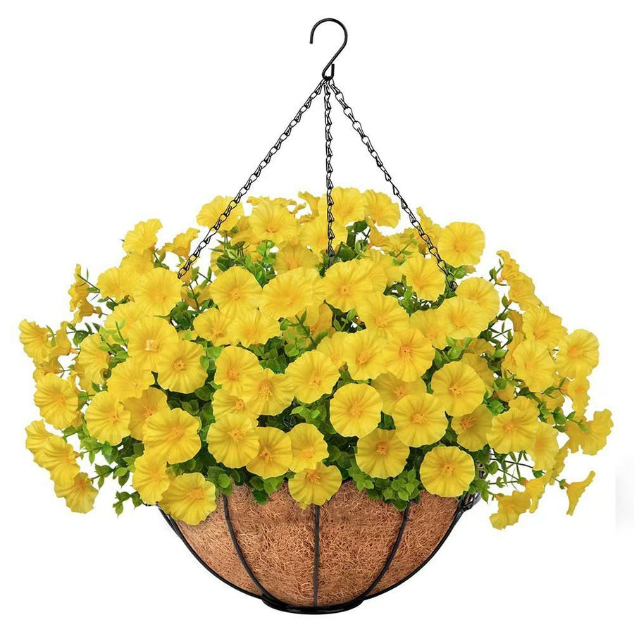 Artificial Petunia Hanging Flower Arrangement Red White Blue Flowers Outdoor - Multi-color - Size 6