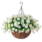 Artificial Petunia Hanging Flower Arrangement Red White Blue Flowers Outdoor - Multi-color - Size 7