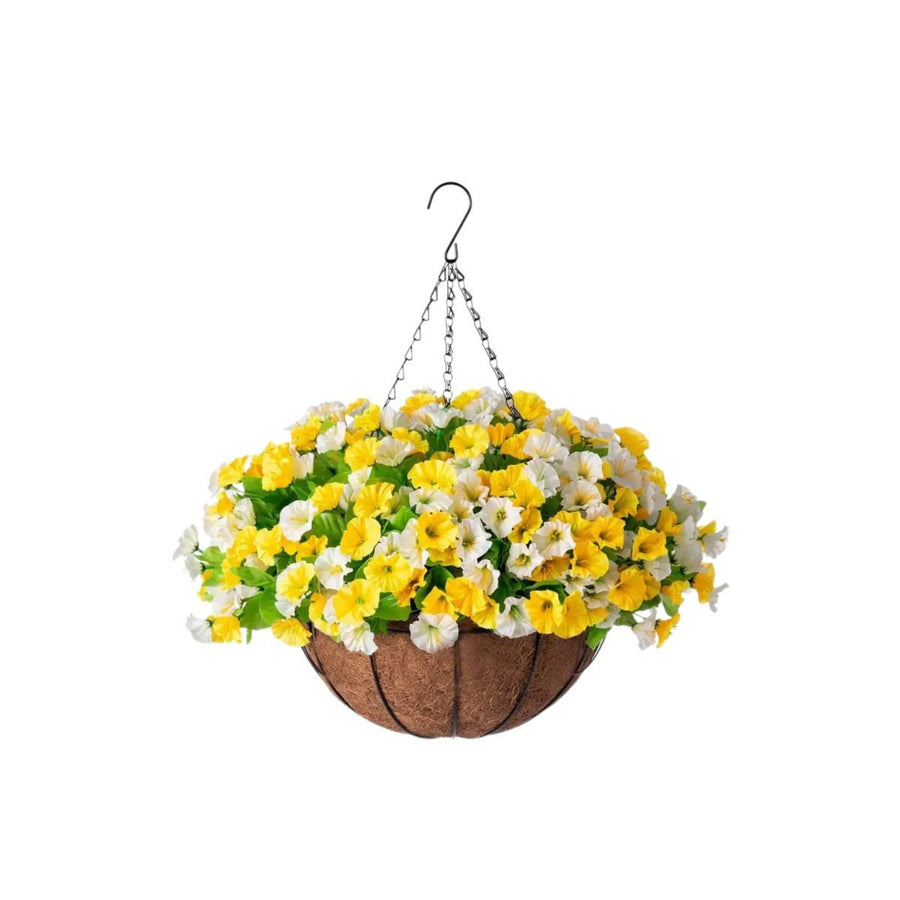 Artificial Petunia Hanging Flower Arrangement Red White Blue Flowers Outdoor - Multi-color - Size 7