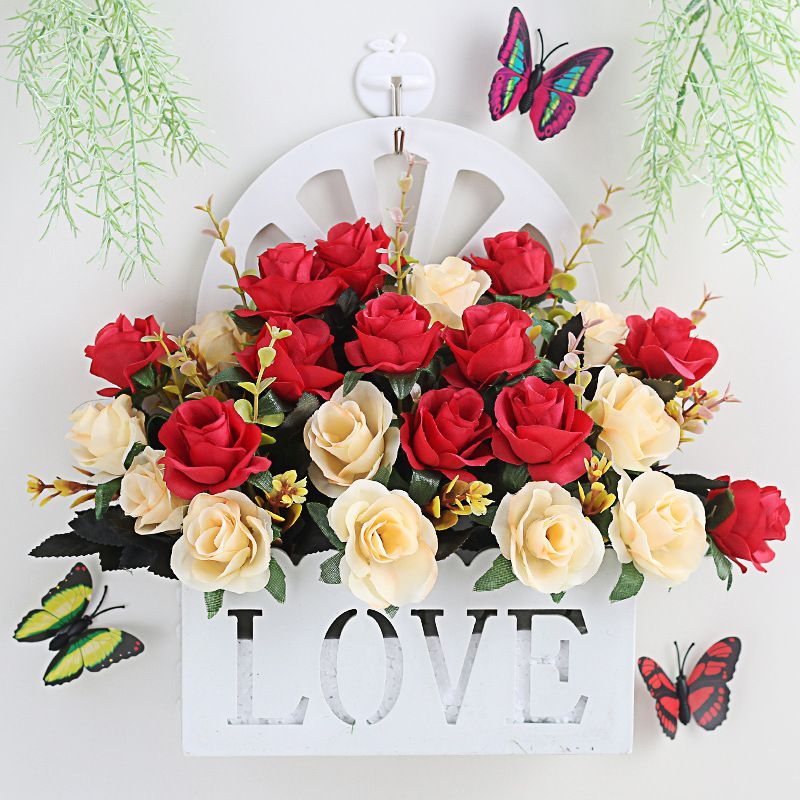 Artificial Sunflowers Wall Hanging Flowers Simulation Flower Basket Living Room - Multi-color - Size 4