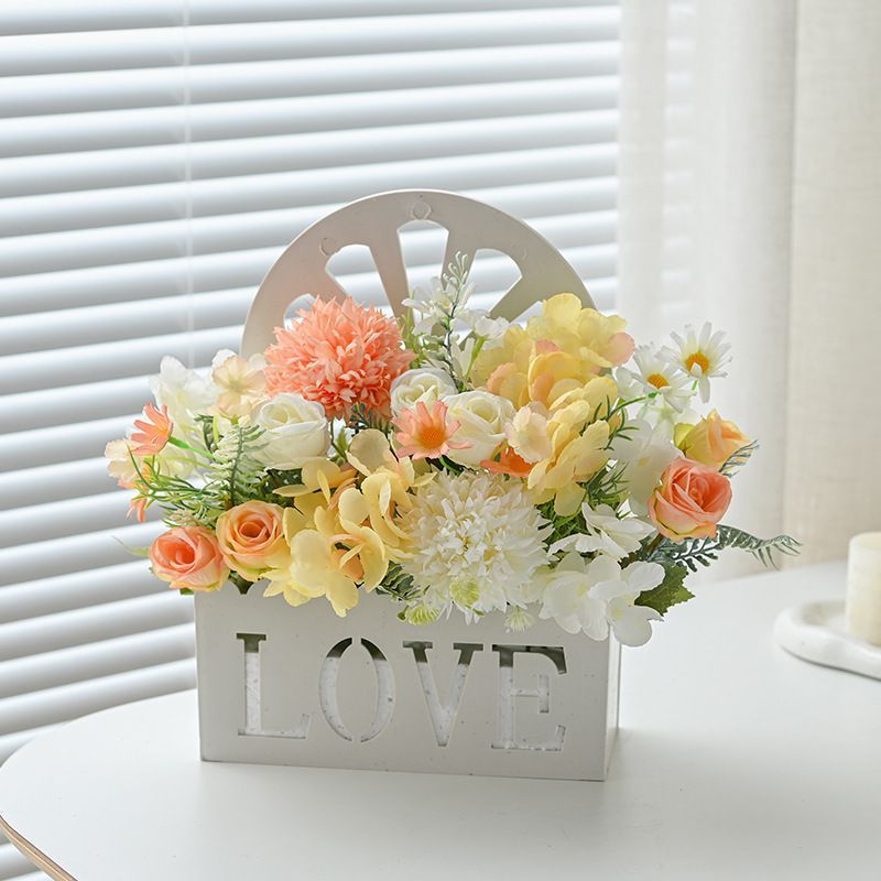 Artificial Sunflowers Wall Hanging Flowers Simulation Flower Basket Living Room - Multi-color - Size 6