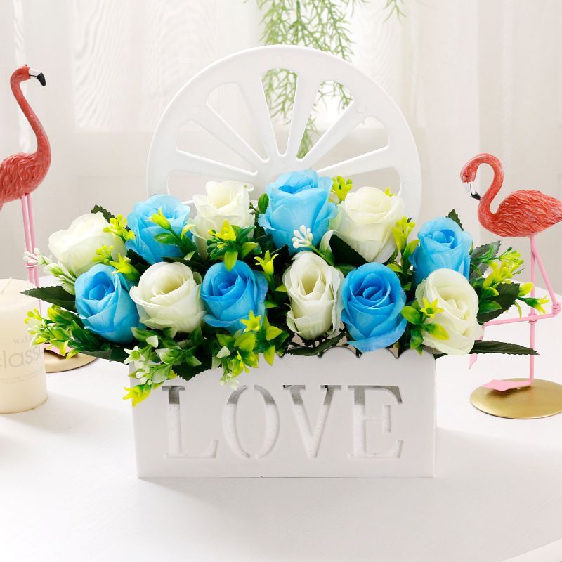 Artificial Sunflowers Wall Hanging Flowers Simulation Flower Basket Living Room - Multi-color - Size 14