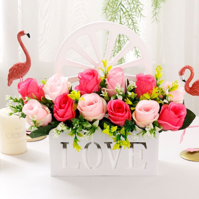 Artificial Sunflowers Wall Hanging Flowers Simulation Flower Basket Living Room - Multi-color - Size 21