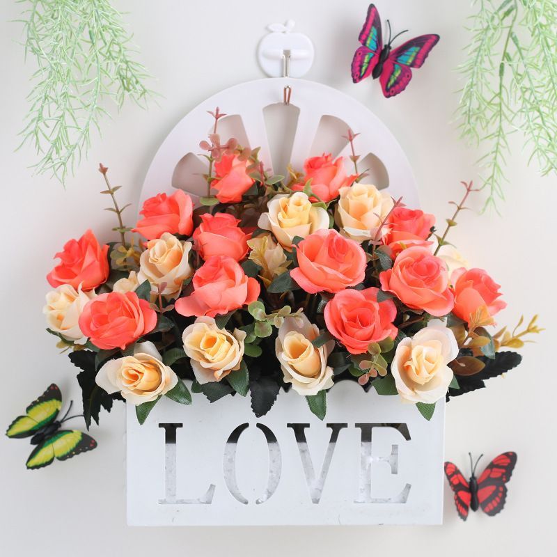 Artificial Sunflowers Wall Hanging Flowers Simulation Flower Basket Living Room - Multi-color - Size 22