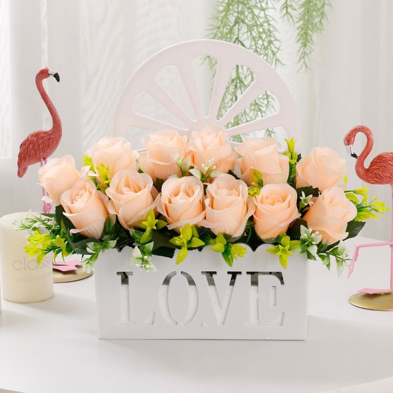 Artificial Sunflowers Wall Hanging Flowers Simulation Flower Basket Living Room - Multi-color - Size 23