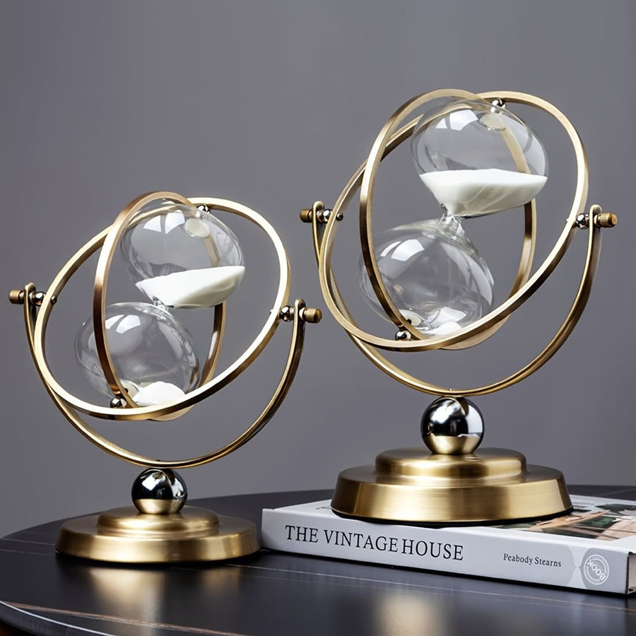 White Black Rotating Hourglass Clock Home Decor Time-Keeping Device High-Quality Materials