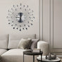 Silver Black Silver Wall Clock Sunburst Wall Clock Home Decor Clock Modern Wall Clock