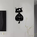 Black Gray Cat Wall Clock Unique Home Decor Silent Wall Clock Cat Decor Australia Modern
