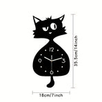 Black Gray Cat Wall Clock Unique Home Decor Silent Wall Clock Cat Decor Australia Modern