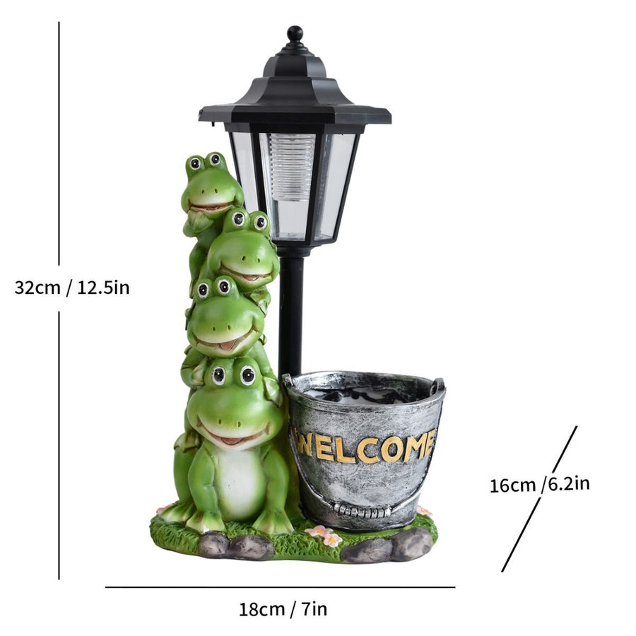 Resin Hummingbird Solar Lamp Outdoor Garden Sculpture Couple Hummingbird - Multi-color - Size 34