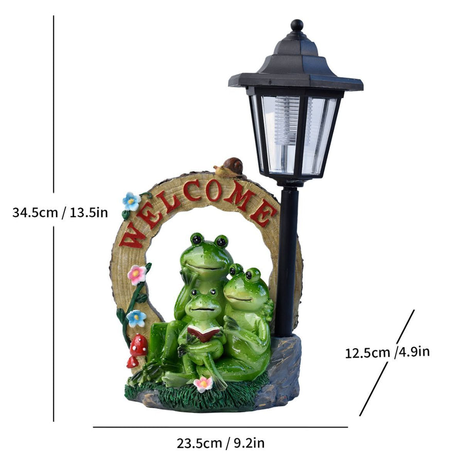 Resin Hummingbird Solar Lamp Outdoor Garden Sculpture Couple Hummingbird - Multi-color - Size 34