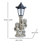 Resin Hummingbird Solar Lamp Outdoor Garden Sculpture Couple Hummingbird - Multi-color - Size 36