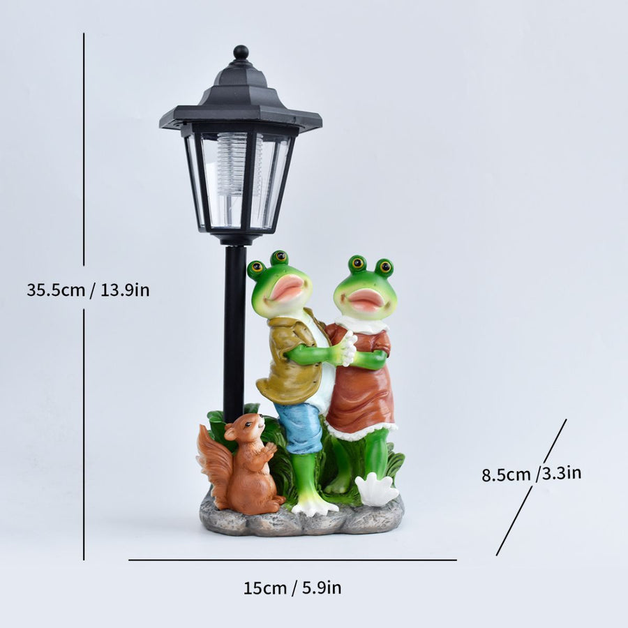 Resin Hummingbird Solar Lamp Outdoor Garden Sculpture Couple Hummingbird - Multi-color - Size 36