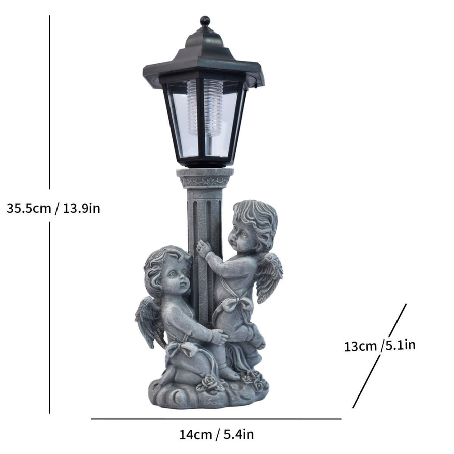 Resin Hummingbird Solar Lamp Outdoor Garden Sculpture Couple Hummingbird - Multi-color - Size 38