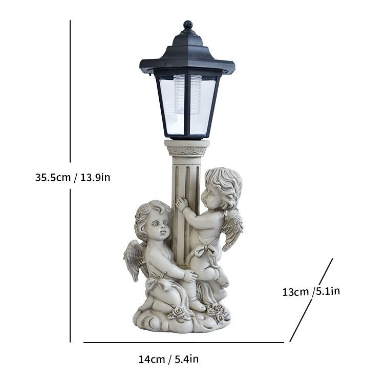 Resin Hummingbird Solar Lamp Outdoor Garden Sculpture Couple Hummingbird - Multi-color - Size 43