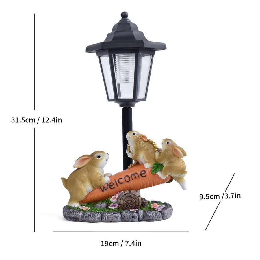 Resin Hummingbird Solar Lamp Outdoor Garden Sculpture Couple Hummingbird - Multi-color - Size 43