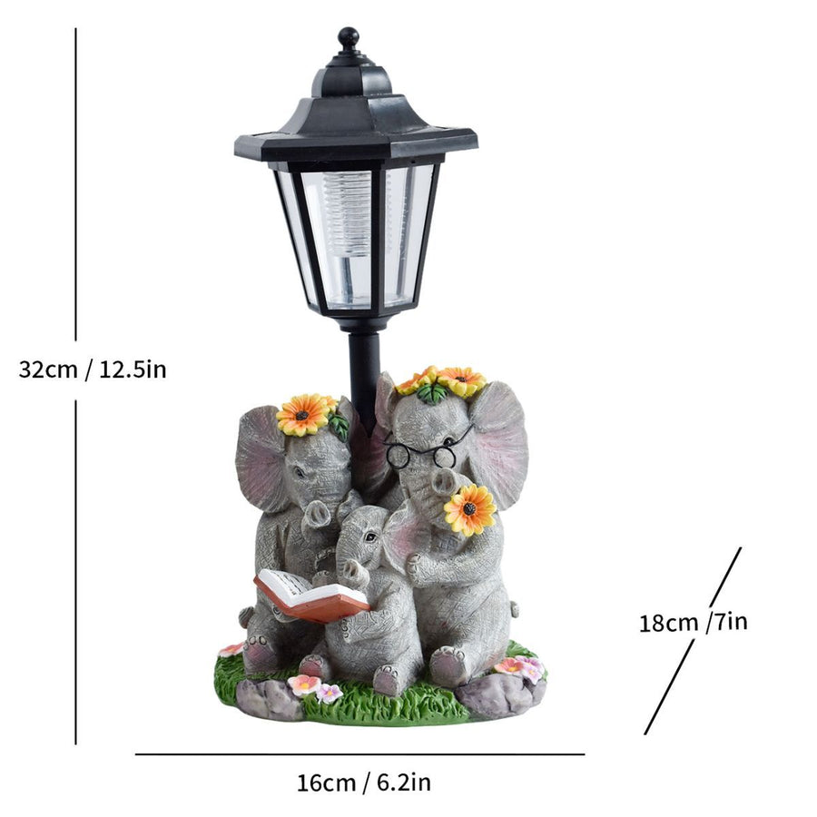 Resin Hummingbird Solar Lamp Outdoor Garden Sculpture Couple Hummingbird - Multi-color - Size 43