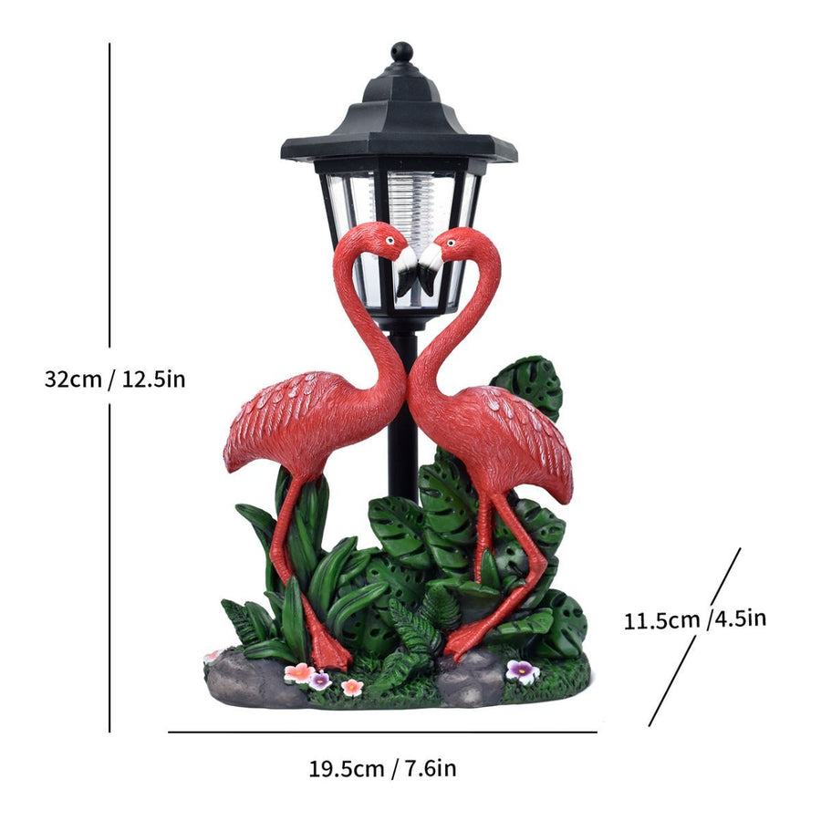 Resin Hummingbird Solar Lamp Outdoor Garden Sculpture Couple Hummingbird - Multi-color - Size 43