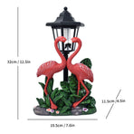 Resin Hummingbird Solar Lamp Outdoor Garden Sculpture Couple Hummingbird - Multi-color - Size 44