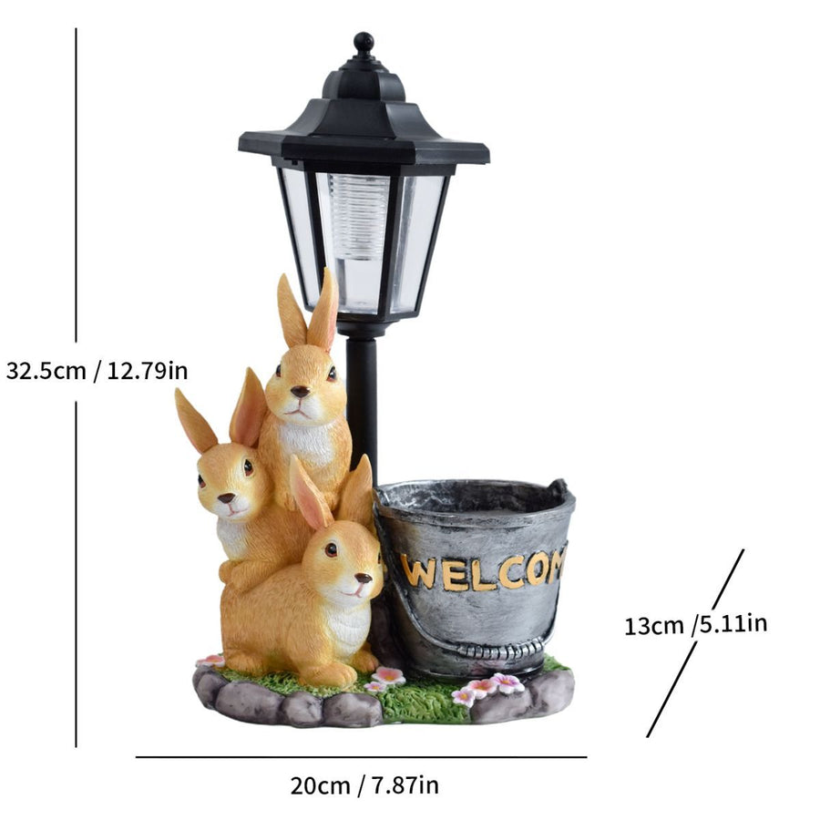 Resin Hummingbird Solar Lamp Outdoor Garden Sculpture Couple Hummingbird - Multi-color - Size 44