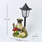 Resin Hummingbird Solar Lamp Outdoor Garden Sculpture Couple Hummingbird - Multi-color - Size 10