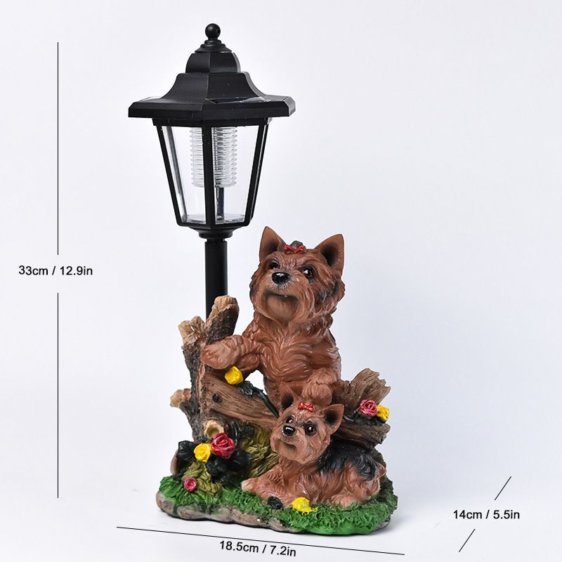 Resin Hummingbird Solar Lamp Outdoor Garden Sculpture Couple Hummingbird - Multi-color - Size 11