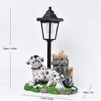 Resin Hummingbird Solar Lamp Outdoor Garden Sculpture Couple Hummingbird - Multi-color - Size 15