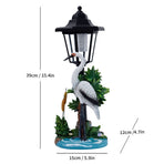 Resin Hummingbird Solar Lamp Outdoor Garden Sculpture Couple Hummingbird - Multi-color - Size 19