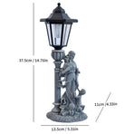 Resin Hummingbird Solar Lamp Outdoor Garden Sculpture Couple Hummingbird - Multi-color - Size 21