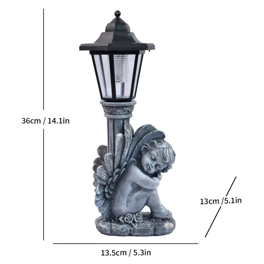 Resin Hummingbird Solar Lamp Outdoor Garden Sculpture Couple Hummingbird - Multi-color - Size 21