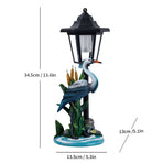 Resin Hummingbird Solar Lamp Outdoor Garden Sculpture Couple Hummingbird - Multi-color - Size 30
