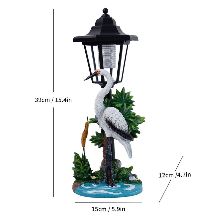 Resin Hummingbird Solar Lamp Outdoor Garden Sculpture Couple Hummingbird - Multi-color - Size 30