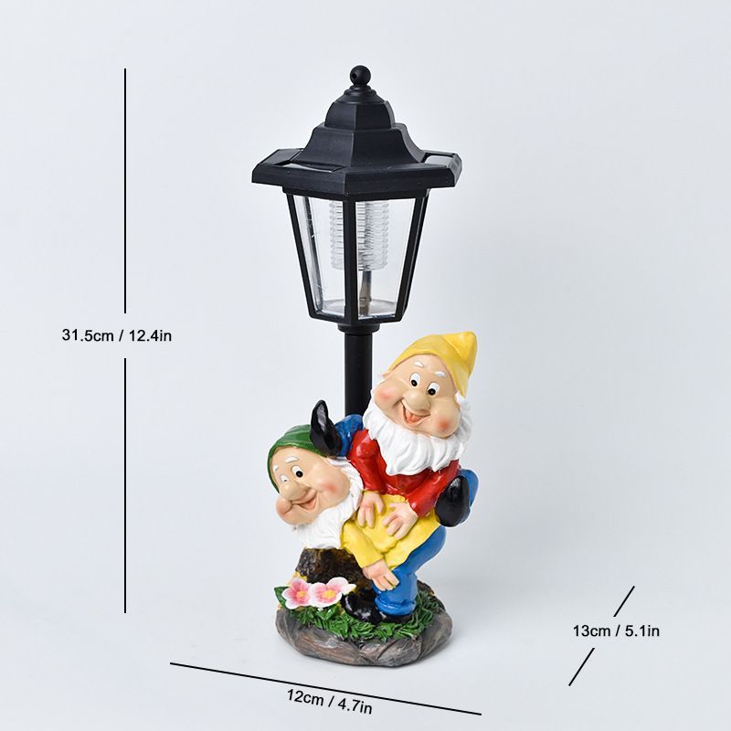 Resin Hummingbird Solar Lamp Outdoor Garden Sculpture Couple Hummingbird - Multi-color - Size 53